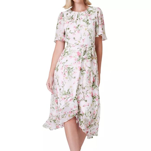 Jessica Howard Faux Wrap Dress Size 14 Floral - Picture 1 of 10